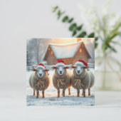 Kerstschapen Feestdagenkaart (Staand voorkant)