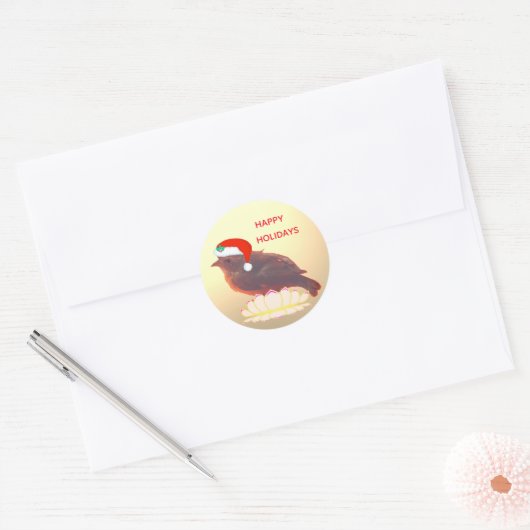 Kerstschatje Ronde Sticker (Envelop)
