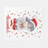 Kerstschattig beer fleece deken (Voorkant (Horizontaal))