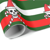 Kerstschedel en kandycane Kroesbeenderen Cadeaupapier (Rol Hoek)