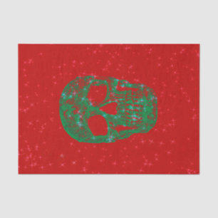 Kerstschedel Pop Kunst rood groen glitter kleurrij Tissuepapier