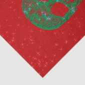 Kerstschedel Pop Kunst rood groen glitter kleurrij Tissuepapier (Detail)