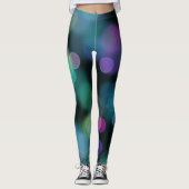 Kerstschemerpatroon in Midnight Blue Leggings (Voorkant)