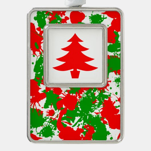 kerstschilder verzilverd kader ornament (Voorkant)