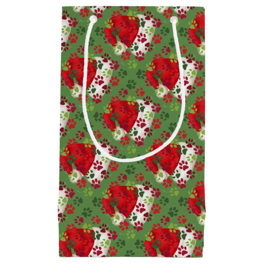 Kerstschilderafdrukken met kersttasje klein cadeauzakje (Voorkant)