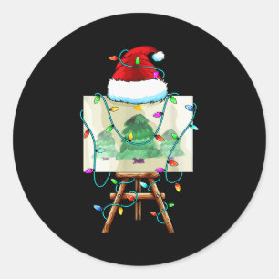 Kerstschilderontwerp _ Kerstman Xmas Schilder Kuns Ronde Sticker