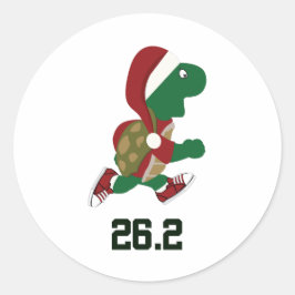 Kerstschildpad 26.2 ronde sticker