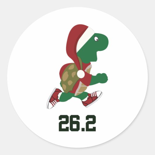 Kerstschildpad 26.2 ronde sticker (Voorkant)