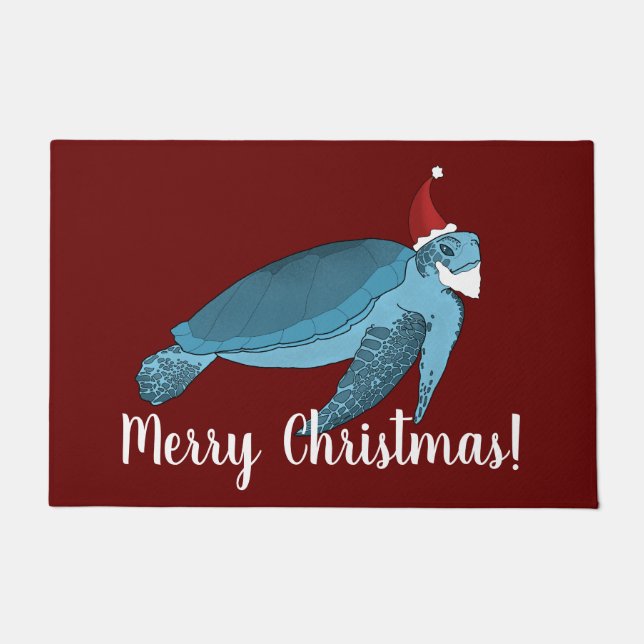 Kerstschildpad  deurmat (Voorkant)