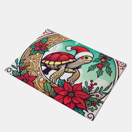 kerstschildpad deurmat (Schuin)