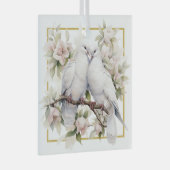 Kerstschildpad duiven in Pear Tree Glass Ornament (Voorkant Rechts)