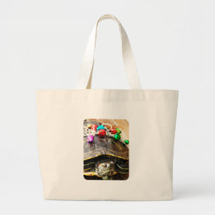 kerstschildpad grote tote bag