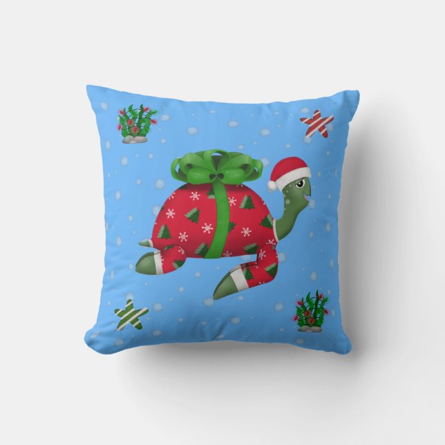 kerstschildpad kussen (Voorkant)