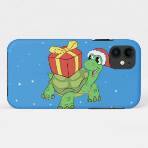 kerstschildpad met cadeau iPhone 11 hoesje