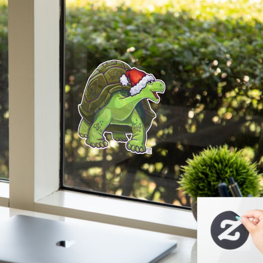 Kerstschildpaddenstoel Raamsticker (Kantoor)