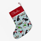 KerstSchnauzer - Aangepaste naam Kleine Kerstsok (Achterkant (Hangend))