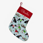 KerstSchnauzer - Aangepaste naam Kleine Kerstsok (Voorkant (Hangend))