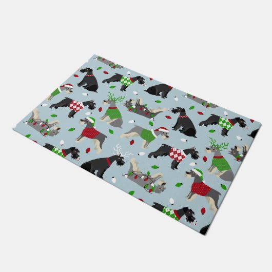 Kerstschnauzer Deurmat (Schuin)
