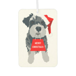 Kerstschnauzer Dog Santa Hat Air Freshener Luchtverfrisser
