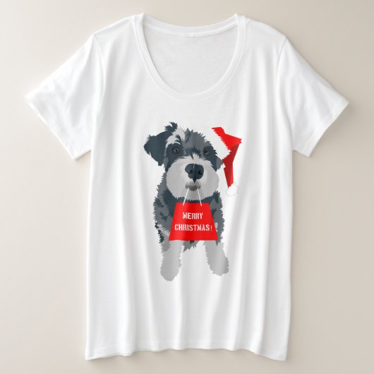 KerstSchnauzer Dog Santa Hat T-Shirt (Design voorkant)