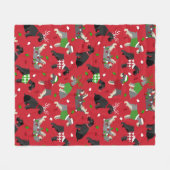 Kerstschnauzer Fleece Blanket (Voorkant (Horizontaal))
