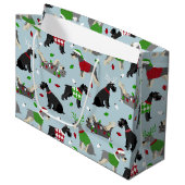 Kerstschnauzer Groot Cadeauzakje (Voorkant Gekanteld)