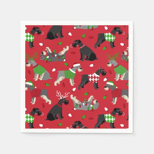 KerstSchnauzer Napkins Servet (Voorkant)