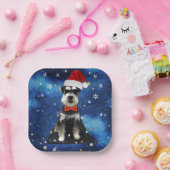 Kerstschnauzer Papieren Bordje (Feest)