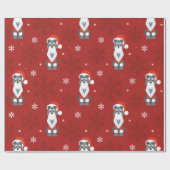 KerstSchnauzer Pattern Cadeaupapier (Vlak)