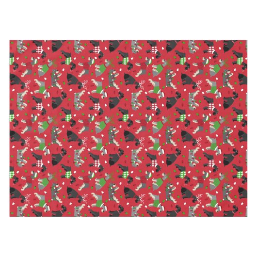 KerstSchnauzer Tablecloth Tafelkleed (Voorkant (Horizontaal))