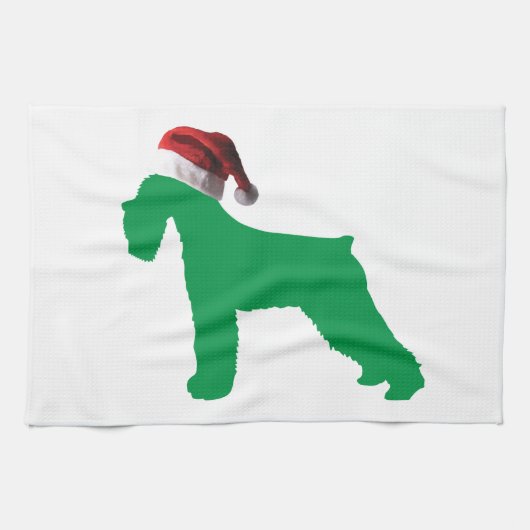 Kerstschnauzer Theedoek (Horizontaal)