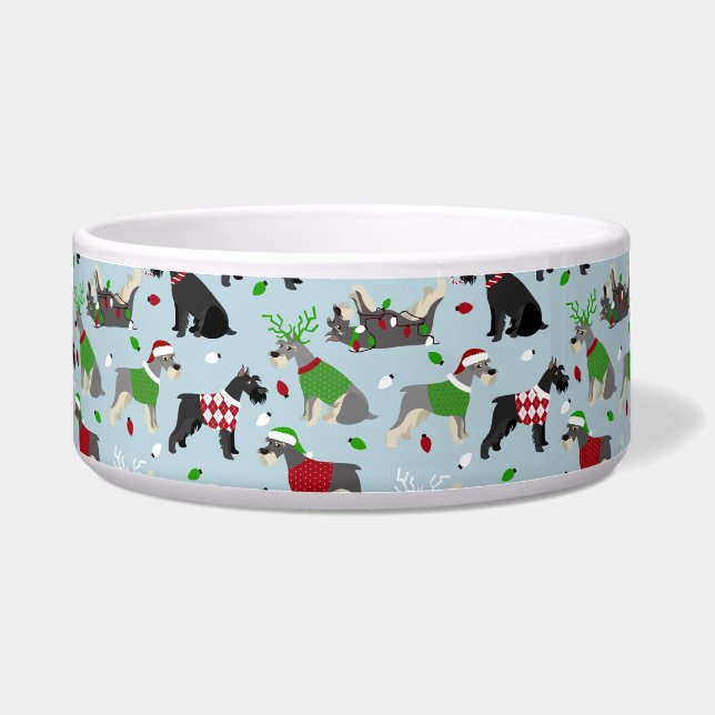 Kerstschnauzer Voerbakje (Voorkant)