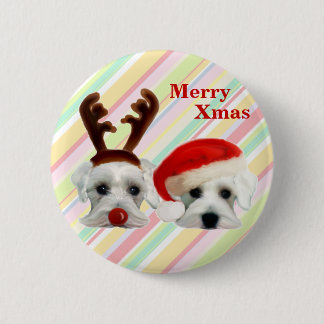Kerstschnauzers Ronde Button 5,7 Cm