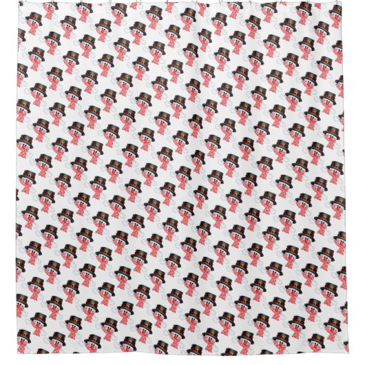 Kerstschoengordijn/Snowmen Douchegordijn (Voorkant)