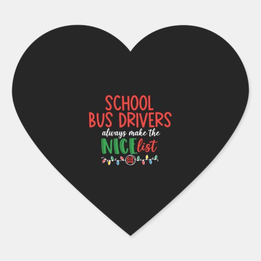 Kerstschoolbuschauffeur, schoolbus hart sticker (Voorkant)