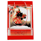 KerstSchotse hond uit de jaren dertig zegt "Cheeri Medium Cadeauzakje (Voorkant)