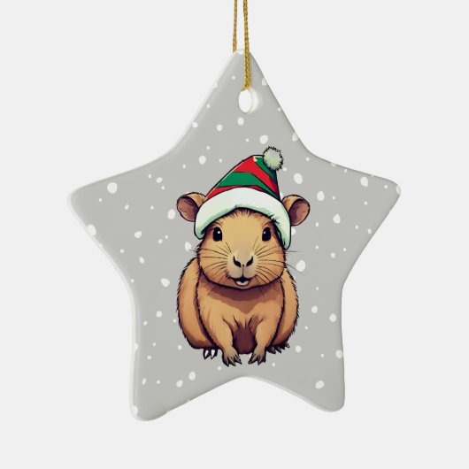 Kerstschrift Capybara Keramisch Ornament (Rechts)