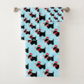 KerstScottie Dogs Pattern Bad Handdoek (Insitu)