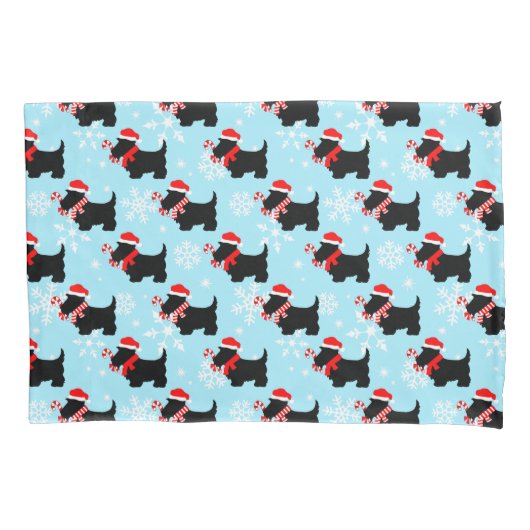 KerstScottie Dogs Pattern Kussensloop (Voorkant)