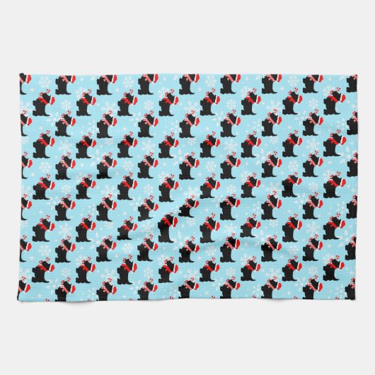 KerstScottie Dogs Pattern Theedoek (Horizontaal)