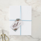 Kerstscript Boho Greenery Kerstmis Cadeaulabel (Met Touw)