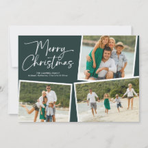 Kerstscript Drie Foto Collage Groen