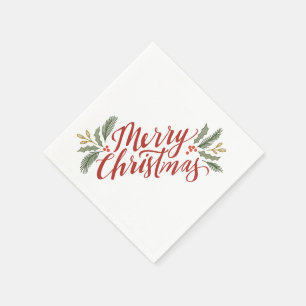 Kerstscript en groene vakantie servet