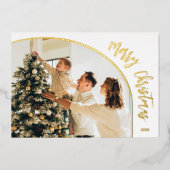 Kerstscript-foto Folie Feestdagenkaart (Voorkant)