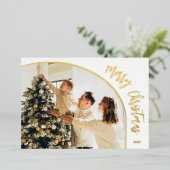 Kerstscript-foto Folie Feestdagenkaart (Staand Voorkant)