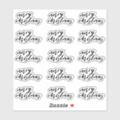 Kerstscript Gelukskaart Cadeau Decoratie Sticker (Vel)