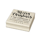 Kerstscript Merry Christmas retouradres Rubberstempel (Stempel)