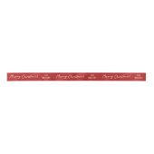 Kerstscript met aangepaste familienaam rood lint (Voorkant)