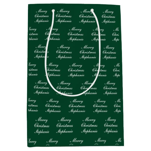 Kerstscript met aangepaste naam medium cadeauzakje (Voorkant)