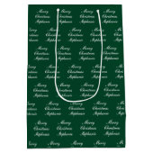 Kerstscript met aangepaste naam medium cadeauzakje (Achterkant)